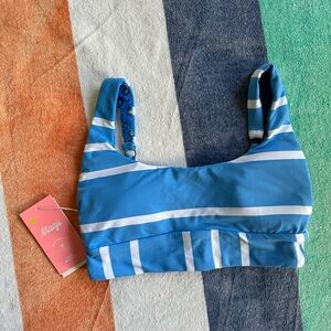 NWT Maaji Blue and White Striped Bikini Top